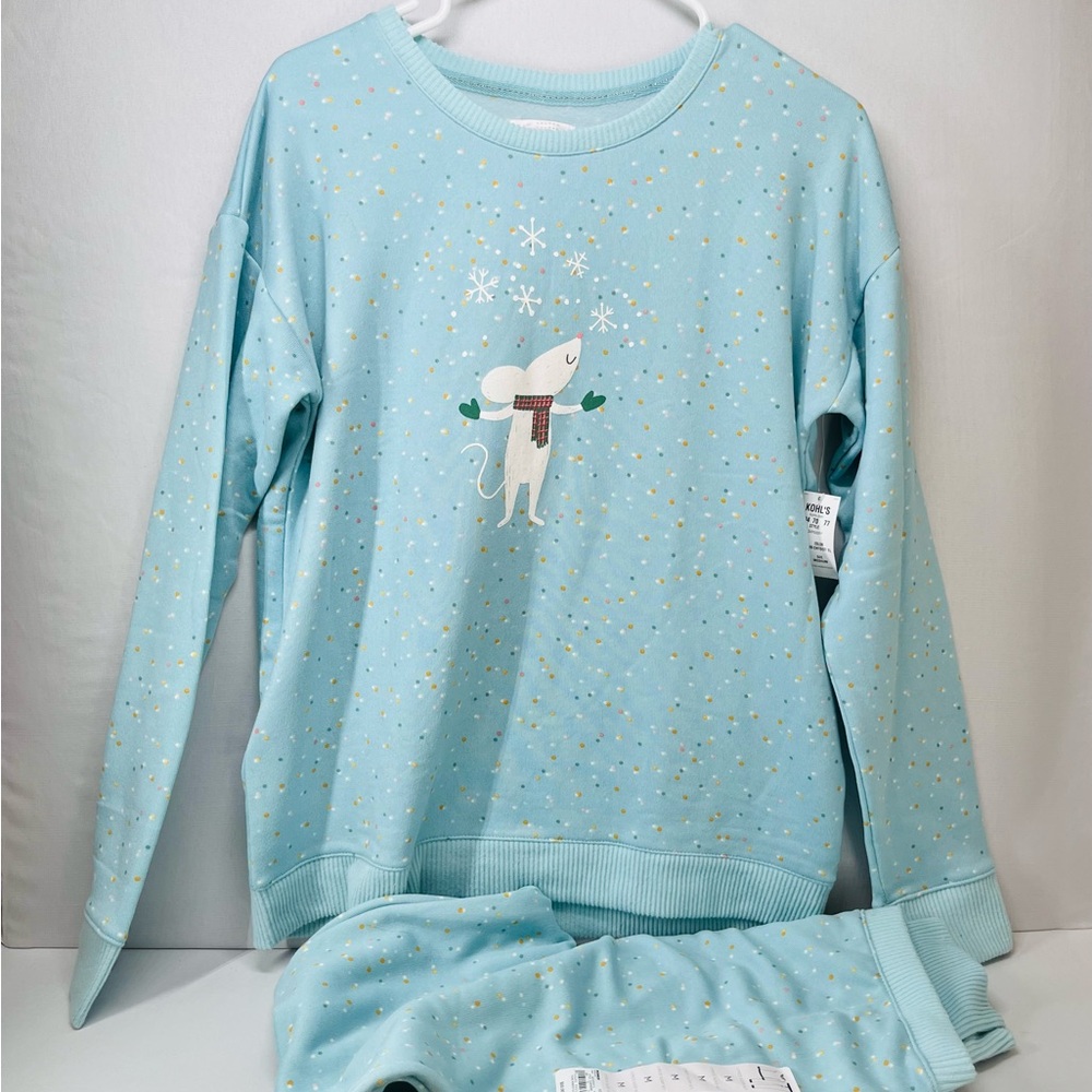 Kohl's Blue Pajama Set with Winter Design